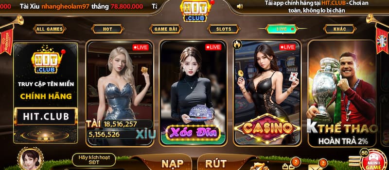 Live Casino Hit Club: Sảnh game cược xanh chín nhất 2025 1 Sảnh game live casino sở hữu công nghệ tiên tiến bậc nhất