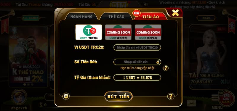 Rút tiền Hit Club: 3 bước nhanh chóng và an toàn 2 Các phương thức để rút tiền Hit Club